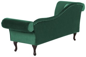 Chaise longue per lato sinistro in velluto verde scuro LATTES Beliani