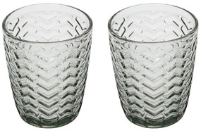 Set 2 bicchieri acqua vetro grigio lavorato Milo