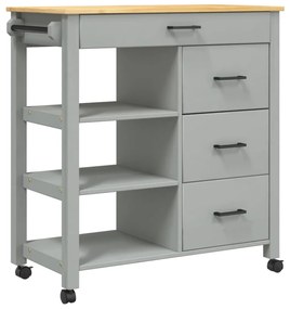 Carrello da cucina monza 84x40x90 cm in legno massello di pino
