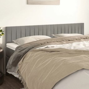 Testiera 2 Pz Grigio Chiaro 90x5x78/88 Cm İn Velluto /