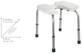 WENKO 206051100-Sgabello SECURA 46x53,5 cm bianco/argento