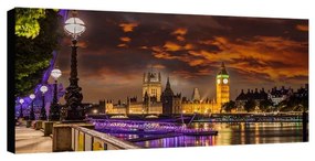 Stampa su tela Westminster illuminato, multicolore 140 x 70 cm