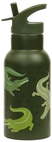 A Little Lovely Company - borraccia in acciaio inox, 350 ml - coccodrillo