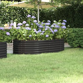 Letto Da Giardino İn Acciaio A Polvere 152x80x36 Cm Antracite /