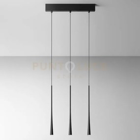 Dafne s/3p - lampadario a sospensione lineare 3 luci led 3000k 612l...