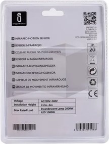 Aigostar - Sensore di movimento a infrarossi 230V bianco