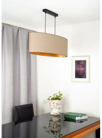 Duolla - Lampadario a sospensione con filo OVAL VEGAN 2xE27/15W/230V beige