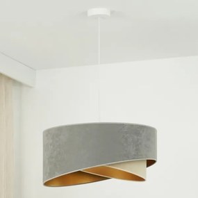 Brilagi - Lampadario LED a sospensione con filo LYRA 1xE27/15W/230V grigio/beige/oro