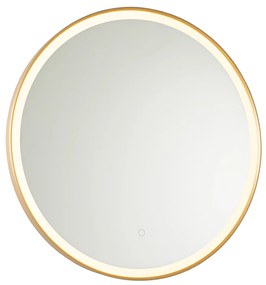 Specchio da bagno oro 70 cm con LED dimmerabile a 3 livelli con touch rotondo - Miral