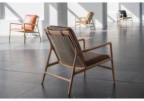 Poltrona in pelle di colore marrone-naturale Dedo - Gazzda