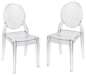 MELODIE - sedia moderna in policarbonato trasparente set da 2