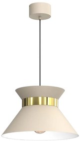 Lampadario a sospensione con filo NORGE 1xE27/15W/230V beige/oro