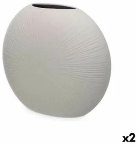 Vaso Grigio Ceramica 36 x 34 x 16 cm (2 Unità) Circolare