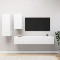 Set Mobile TV 4 pz Bianco in Truciolato 3078732