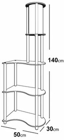 Lampada da terra con ripiani 1xE27/40W/230V 140 cm nero/marrone