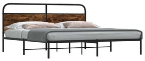 Giroletto Senza Materaso İn Metallo Rovere Fumo 183x213 Cm /