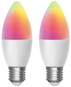 SET 2x Lampadina LED RGBW dimmerabile MESH Smart C37 E27/6,5W/230V 2700-6500K - Aigostar