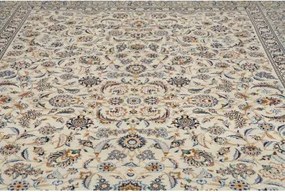 Kashan Fine Floreale Avorio Blu 273x388 Cm