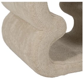 Poggiapiedi beige con rivestimento in bouclé – Ixia