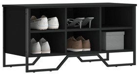 Scarpiera Nera 90x38x45,5 Cm İn Truciolato /
