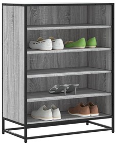 Scarpiera Grigio Sonoma 75x38x97,5 Cm Legno Multistrato Metallo /
