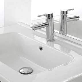 Miscelatore lavabo inox cromato lucido con piletta click-clack York