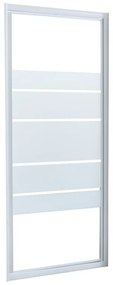 Porta doccia battente Essential, L 77-80 cm x H 185 cm x SP 4 mm, profilo bianco, vetro serigrafato