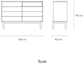 Cassettiera bassa grigio scuro 120x90 cm Corvo - Teulat