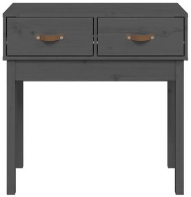 Tavolo consolle grigio 76,5x40x75 cm in legno massello di pino