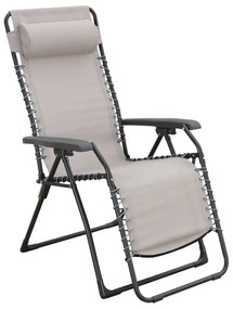 Sedia a sdraio da giardino con cuscino marrone e braccioli Zero Gravity struttura in acciaio marrone, seduta in textilene marrone