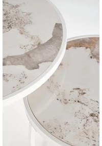 Set di 2 tavolini da salotto AURORO beige/bianco