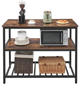 Scaffale da cucina a ripiani MARGE, marrone/nero