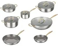 Batteria pentole 12 pezzi Tri - Ply Gold triplo strato