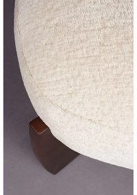 Poggiapiedi beige con rivestimento in bouclé Emilius – Dutchbone