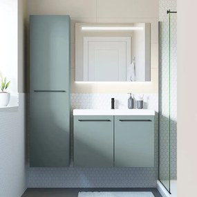 Mobile da bagno sotto lavabo SENSEA Remix verde laminato opaco L 60 x H 58 x P 33 cm 2 ante, lavabo non incluso