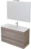 Mobile Bagno Sospeso 100 cm Lavabo e Specchio Bonussi Tucano Olmo