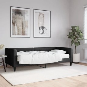 Divano Letto Con Materasso Nero 90x200 Cm İn Tessuto /