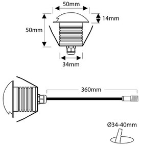 Faretto 3W Monodirezione IP67 - Professional Colore Bianco Caldo 2.700K
