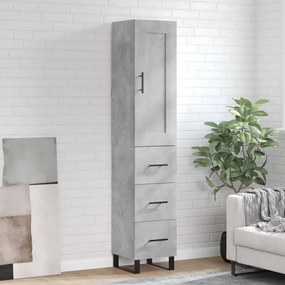 Credenza Grigio Cemento 34,5x34x180 Cm İn Legno Multistrato /