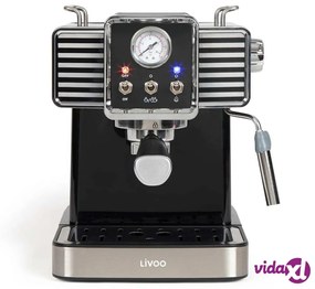 Livoo Macchina per Caffè Espresso con Montalatte 1,5 L 1350 W Nera