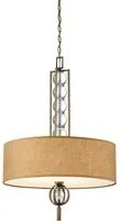 Lampadario Contemporaneo Celestial In Legno Bronzo Cambridge Tessuto 3 Luci E27