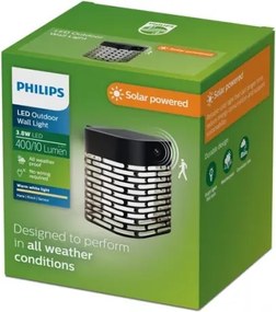 Philips - Lampada da parete solare LED con sensore HARA LED/3,8W/3,7V 800 mAh IP44