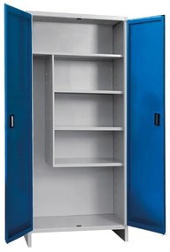Armadio per scope Pratiko F in acciaio, grigio e blu L 80 x H 179.5 x P 40 cm, 2 ante