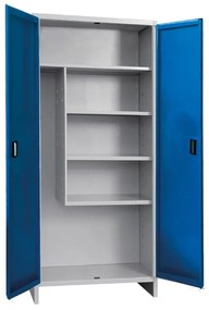 Armadio per scope Pratiko N in acciaio, grigio e blu L 60 x H 179.5 x P 40 cm, 2 ante, da interno