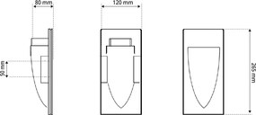 Applique da Incasso Segnapasso GU10 Curva in Gesso Pitturabile