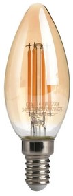 Lampada LED E14 4W a Filamento Ambrata Dimmerabile - C35 Colore Bianco Caldo 2.500K