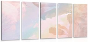 Quadri 5 pezzi – Riflesso di foglie pastello