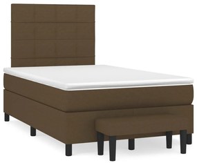 Giroletto a molle con materasso marrone scuro 120x200cm tessuto