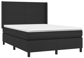 Giroletto a molle con materasso e led nero 140x200cm similpelle
