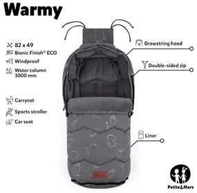 PETITE&MARS - Sacco coprigambe bimbo 4in1 WARMY nero